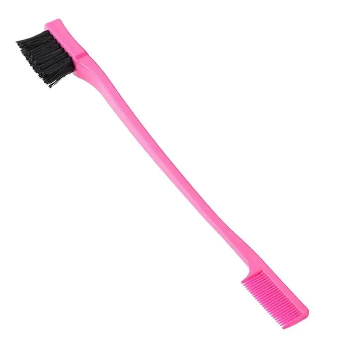 1PCS/5PCS Brosse à cheveux double face pour le contrôle des bords des cheveux - Multifonctionnelle, 
