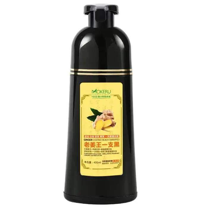 Mokeru-Shampooing colorant naturel pour cheveux, organique, en continu, noir, blanc, gris, pour femm