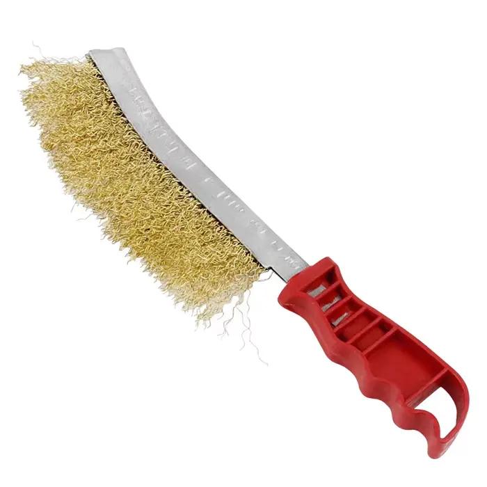 Brosse métallique multifonctionnelle en acier inoxydable plaqué cuivre, brosse de nettoyage, brosse 