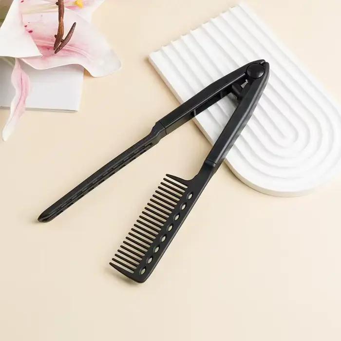 Brosse à lisser les cheveux de Type V, outil de coiffure, peignes de coiffure naturels, peigne à fri