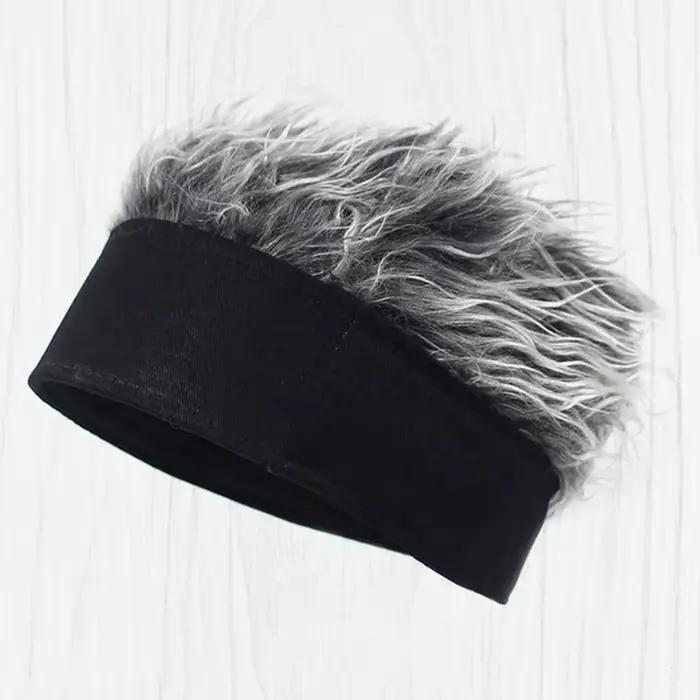 Perruque synthétique courte pour hommes, bonnet tête de mort Hip Hop, chapeau toupet, faux cheveux à