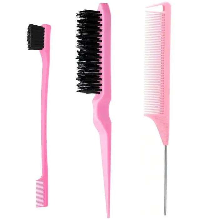 Ensemble de 3 peignes coiffants avec brosse à cheveux triple, brosse à cheveux à queue de souris, br