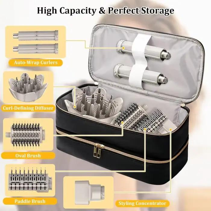 Étui pour sèche-cheveux imperméable à double couche, sac de voyage portable de grande capacité pour 