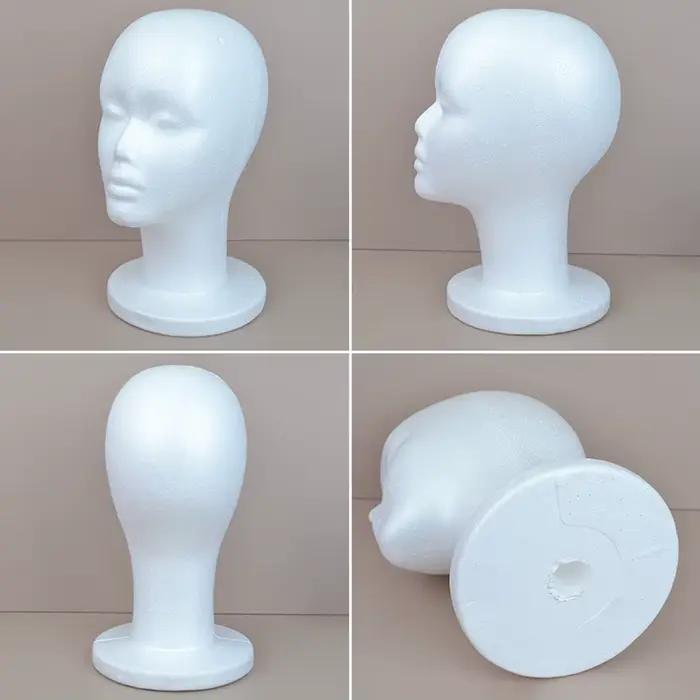 Tête de Mannequin femme, chapeau en mousse de polystyrène, présentoir de lunettes, présentoir de per