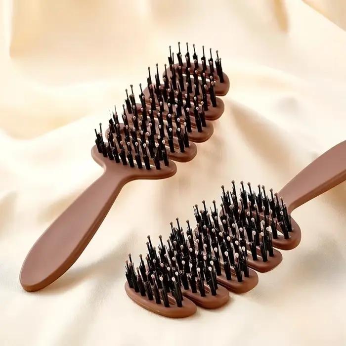 Brosse à cheveux en poils de sanglier, peigne antistatique, peigne de massage pour coiffure, brosse 