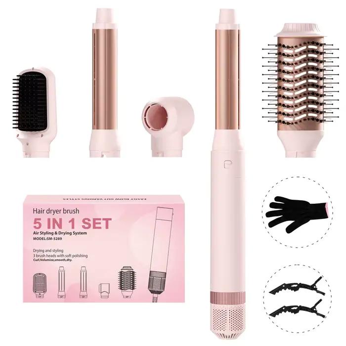 Brosse sèche-cheveux détachable 5 en 1, système de coiffure et de séchage pour un séchage rapide, un