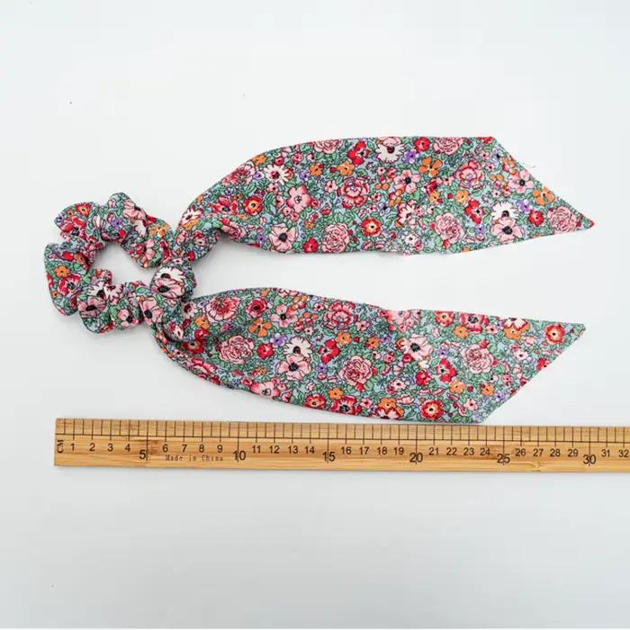 Chouchous à pois longs pour femmes, corde à cheveux coréenne, écharpe queue de cheval, bandeau élast