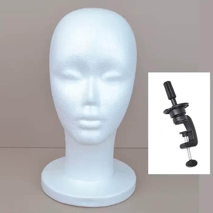 Tête de Mannequin femme, chapeau en mousse de polystyrène, présentoir de lunettes, présentoir de per