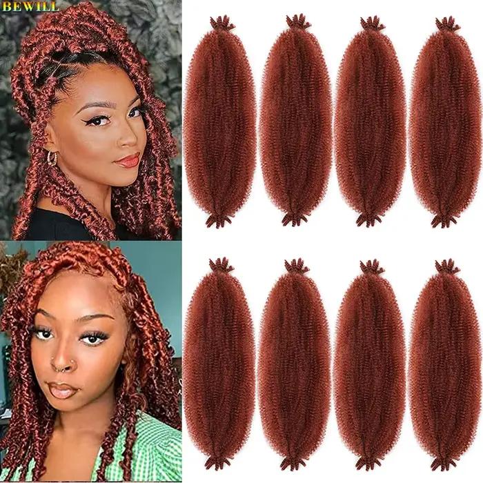 Cheveux afro twist ombrés gingembre 1B 30 27 613 350 Bug Color, pré-gonflés, mèches Marley pour tres