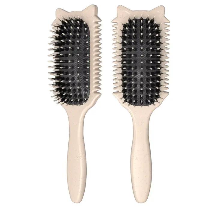 Brosse de définition de boucles avec poils de sanglier pour femmes et filles, boucles, vagues et bob