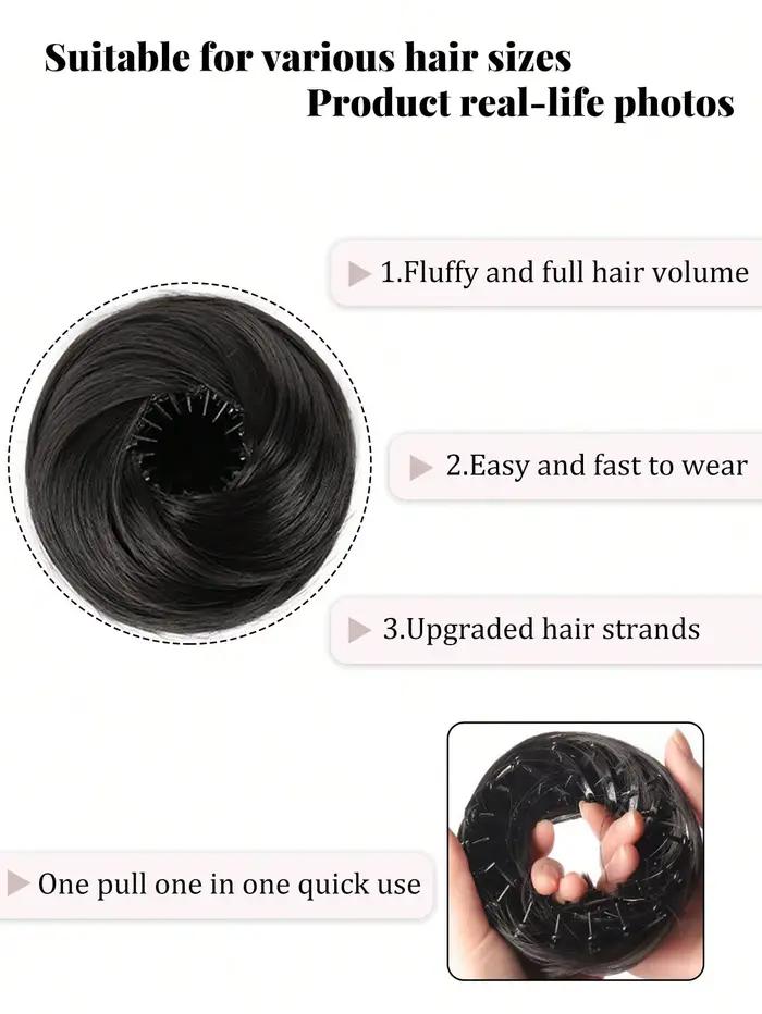 Perruque queue de cheval synthétique réglable pour femmes, chignon magique en forme de nid d'oiseau 