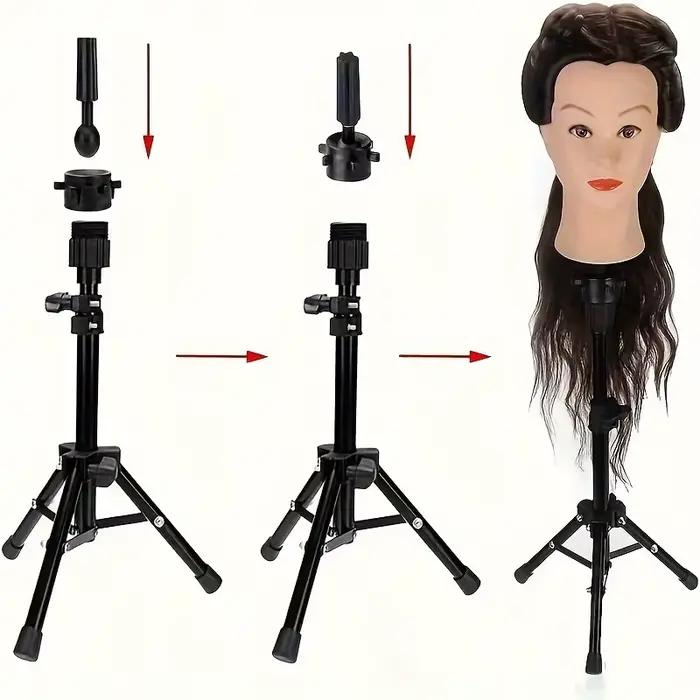 Support de tête de mannequin de table réglable pour la pratique de la coiffure, idéal pour l'entraîn
