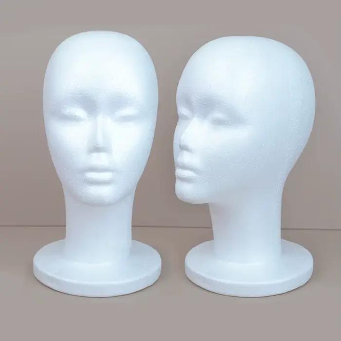 Tête de Mannequin femme, chapeau en mousse de polystyrène, présentoir de lunettes, présentoir de per