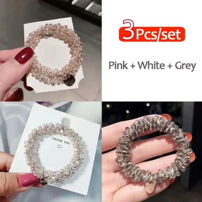 Chouchous élastiques en perles de cristal pour femmes, accessoires pour cheveux, porte-queue de chev