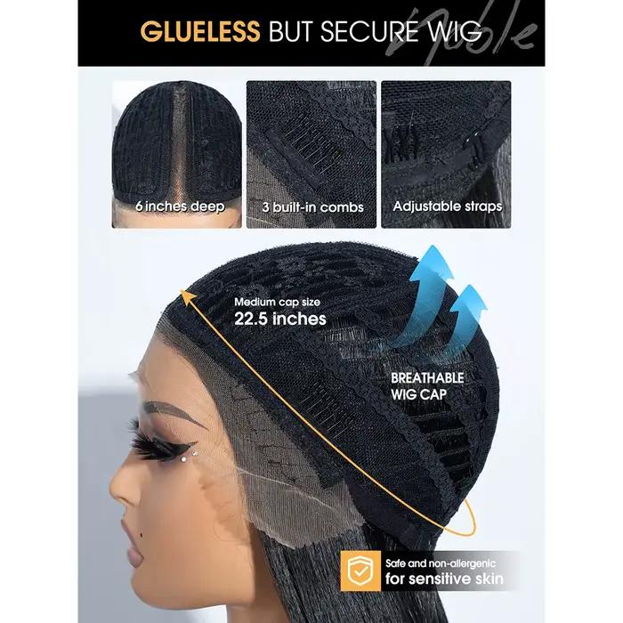 Perruque Lace Front Wig synthétique Noble, 38 pouces, 13x4x1, perruque Lace Front Wig lisse pour fem