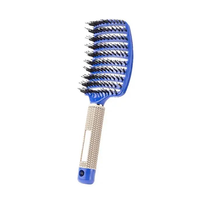 Brosse à cheveux peigne de Massage du cuir chevelu brosse à cheveux poils de sanglier en Nylon femme