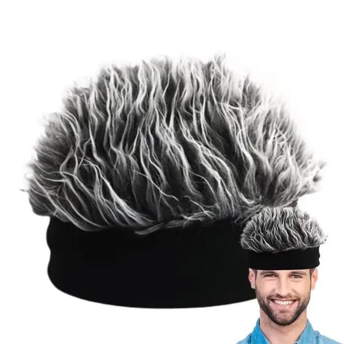 Perruque synthétique courte pour hommes, bonnet tête de mort Hip Hop, chapeau toupet, faux cheveux à