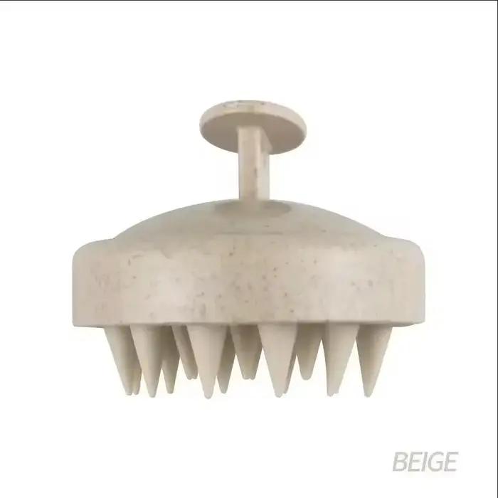 Brosse de lavage capillaire en silicone et paille de blé, brosse pour le cuir chevelu anti-démangeai