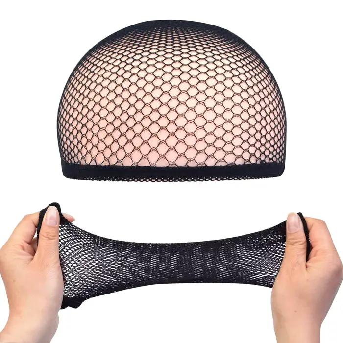 Bonnet de perruque en maille extensible, filet à cheveux noir élastique, filet de perruque en résill