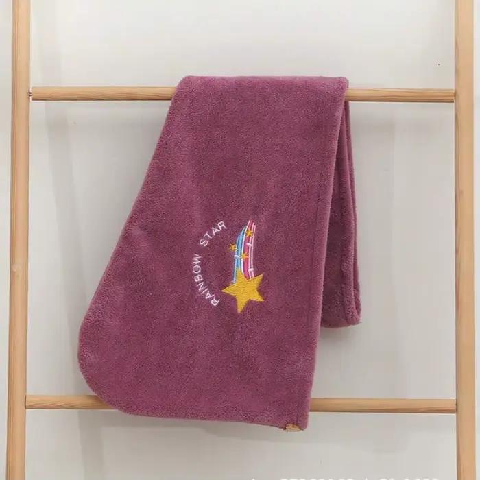 Bonnet de séchage de cheveux de Style brodé, serviette de cheveux épaisse en molleton de corail pour