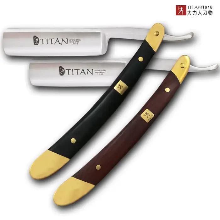 Titan – rasoir droit pour barbier, pour barbe, couteau de rasage pour hommes, sécurité