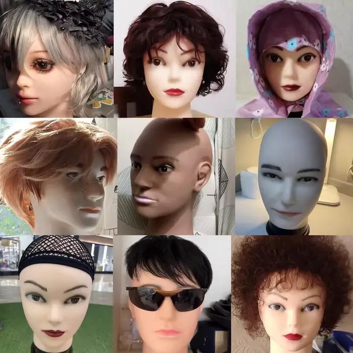 Support de perruque de tête de Mannequin avec trépied de perruque réglable, présentoir de fabricatio