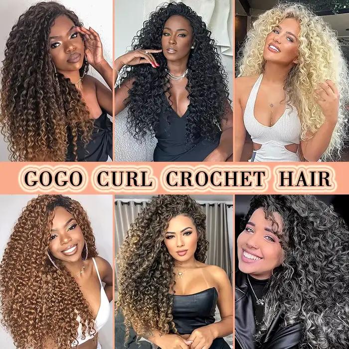 BEWILL GoGo Curl Cheveux en crochet, 14 et 18 pouces, ondes d'eau, boucles de plage, cheveux en croc