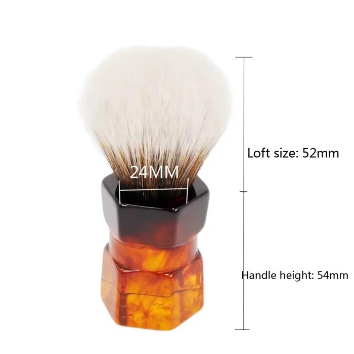 YAQI-Barbe à cheveux synthétiques Moka Express, 24mm, blaireau de rasage pour hommes
