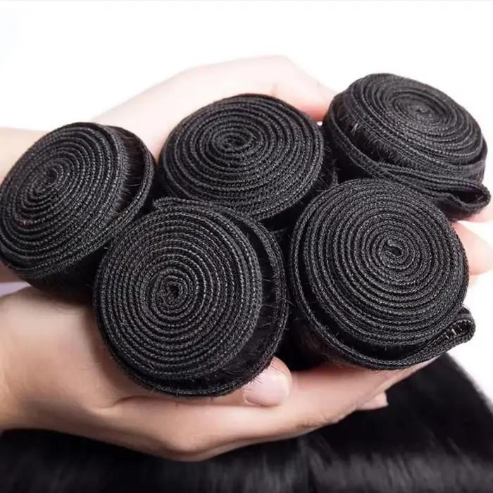 Extensions de Cheveux Humains Vierges Bruts Non Traités Remy Brésiliens Ondulés Double Drawn, 30 32 