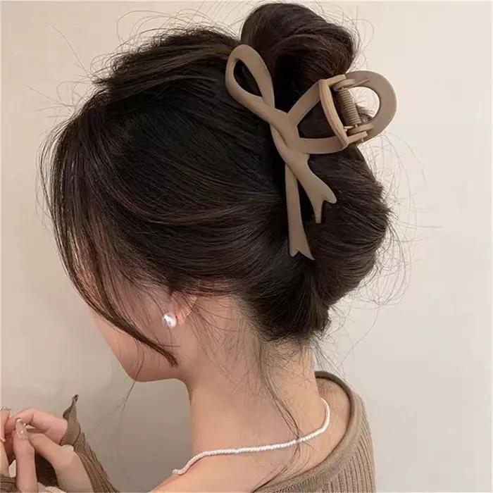 Pinces à cheveux mates de 13CM, Vintage, nœud en ruban, griffes, couvre-chef en crabe, épingles à ch