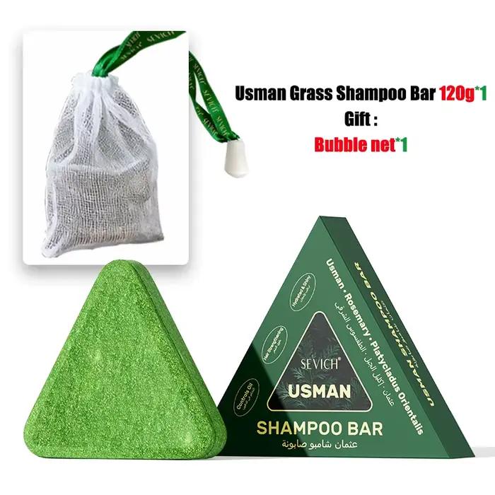 120g Usman herbe & Platycladus shampooing savon renforcer la croissance des racines des cheveux sham