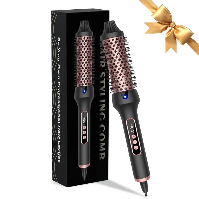 Brosse de fer à friser 3 en 1, double peigne à friser les cheveux métropolitain PTC, chauffage rapid