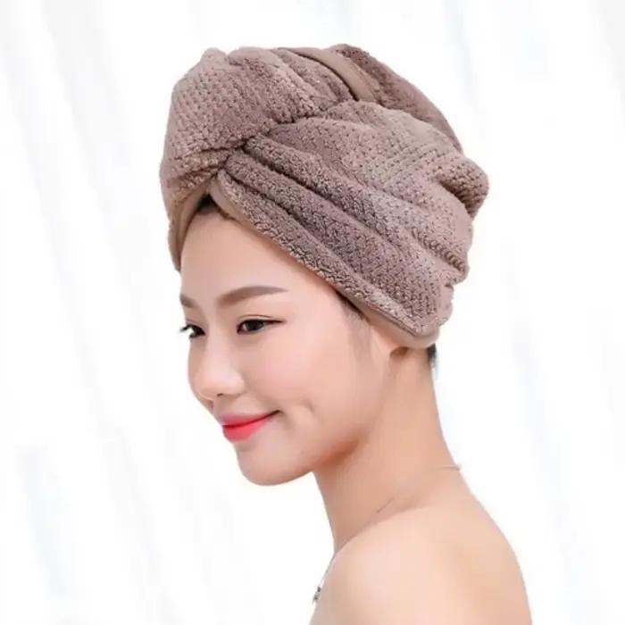 Sèche-cheveux magique en microfibre, serviette de bain, chapeau, casquette rapide, Turban sec