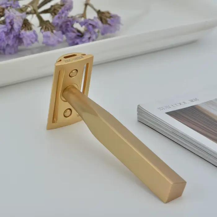 YAQI Golden Bar 3 pièces couleur dorée mate rasoir de sécurité pour hommes