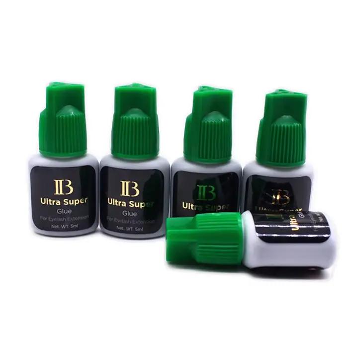 Colle Ultra Super IB 5/10ml à séchage rapide pour extensions de cils, bouchon vert, colle forte, adh