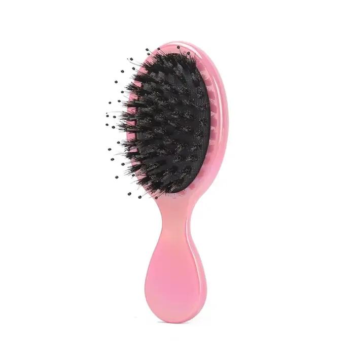 Brosse à palette portable en poils de over, mini brosse de support, peigne de massage de poche brill