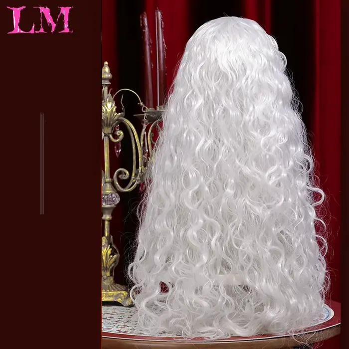 LM LM ﻿ Perruques de Cosplay synthétiques ondulées longues ombrées blanches, perruques synthétiques 