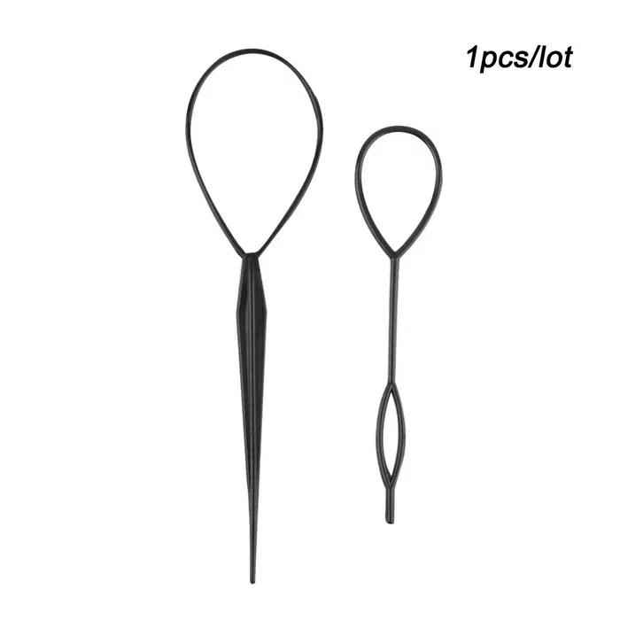 Créateur de queue de cheval en plastique, outils de coiffure, boucle de cheveux, noir, Clip de queue