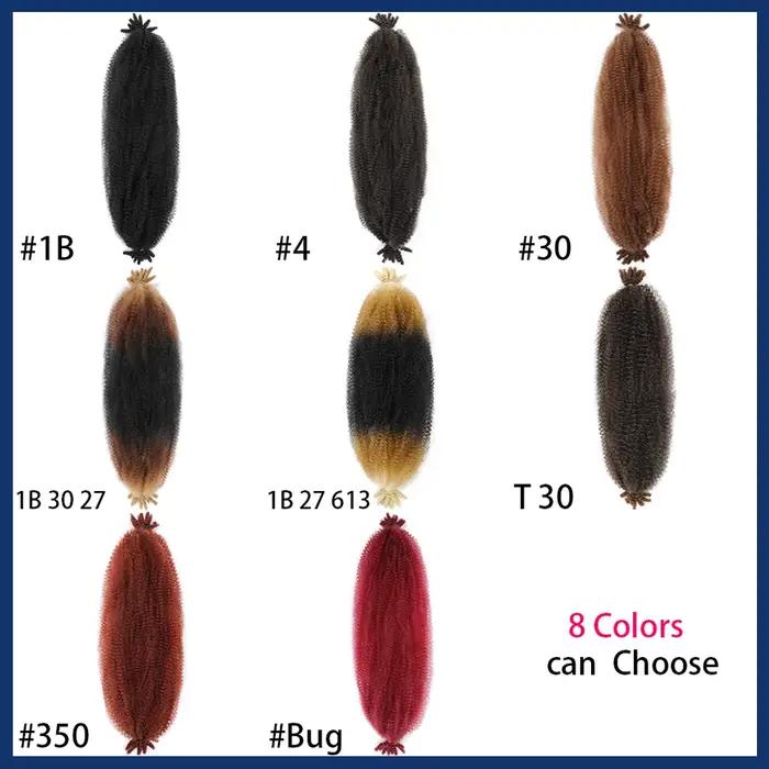 Bewill Cheveux Afro Twist Springy 12 16 24 pouces 1B 27 30 350 4 613 Bug Ombre Marley Twist Tresses 