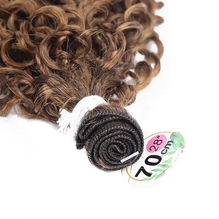 Extensions de cheveux synthétiques bouclés BOL, longs mèches bouclées Jerry, blond ombré, fausses tr