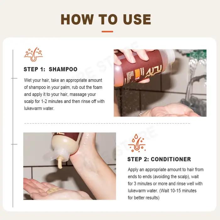 PURC – shampoing au gingembre, traitements contre la perte de cheveux, nourrissant, lissant, épaissi