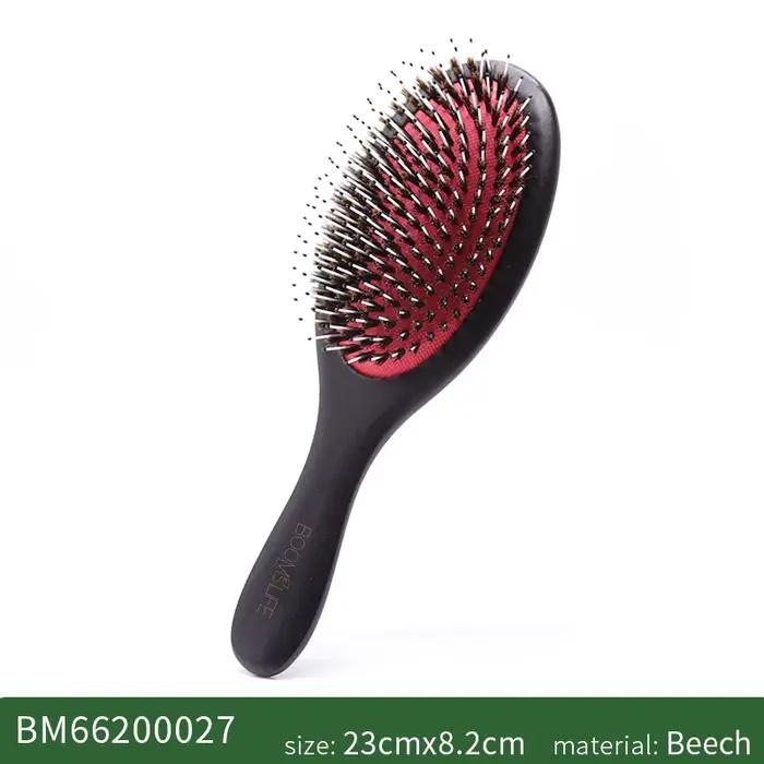 Brosse à cheveux en poils de sanglier pour femmes, brosse démêlante pour cheveux bouclés, épais, lon