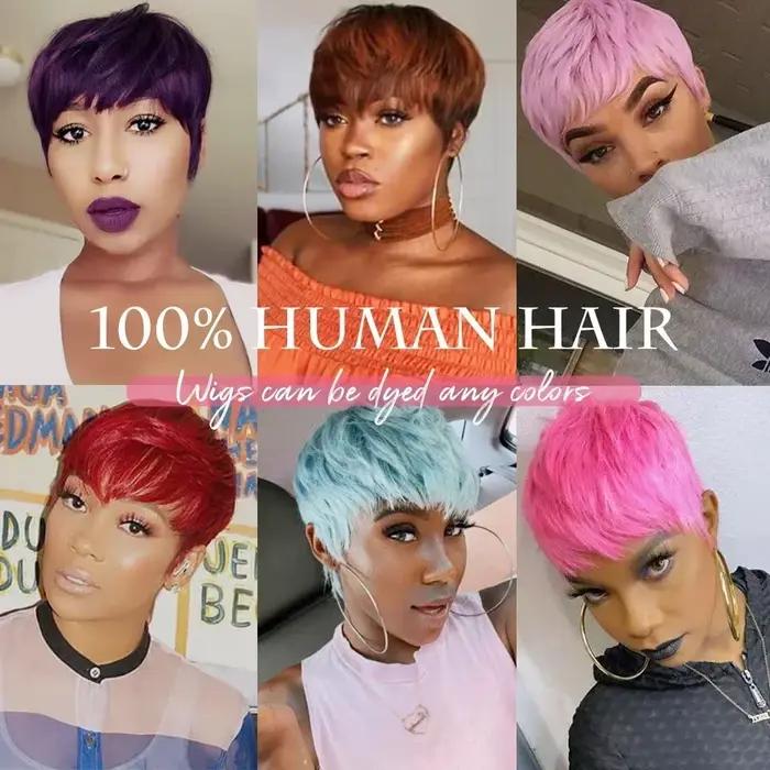 Perruque Bob courte avec frange pour femmes noires, cheveux humains, blond 613, document, Liban et, 