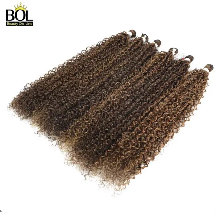 Extensions de cheveux synthétiques bouclés BOL, longs mèches bouclées Jerry, blond ombré, fausses tr