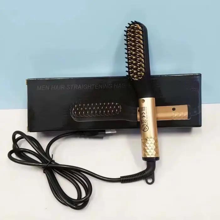 Lisseur de cheveux multifonctionnel professionnel pour hommes, brosse lissante pour barbe, peigne ch