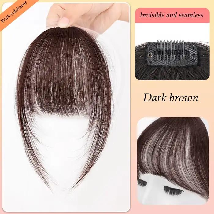 Frange synthétique naturelle, accessoires pour cheveux, pince frontale pour femmes, Extension capill