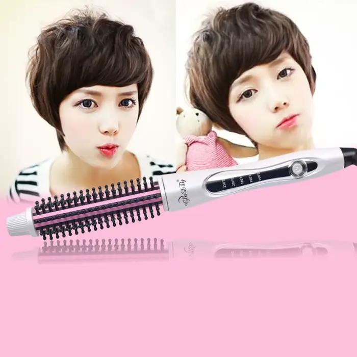 Bigoudi brosse à lisser les cheveux peigne chauffant chaud cheveux raides Styler ondulation fer à fr