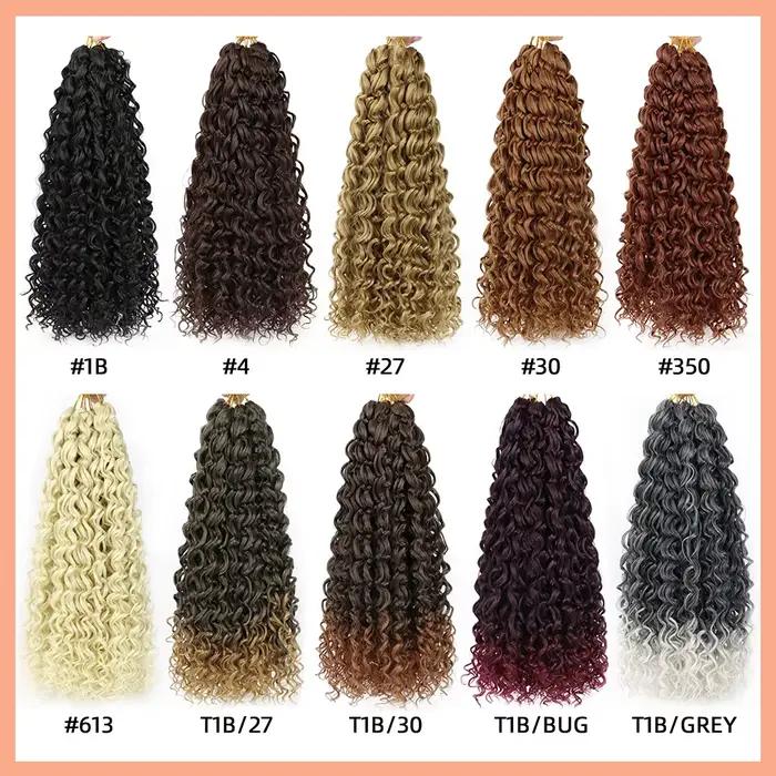 BEWILL GoGo Curl Cheveux en crochet, 14 et 18 pouces, ondes d'eau, boucles de plage, cheveux en croc
