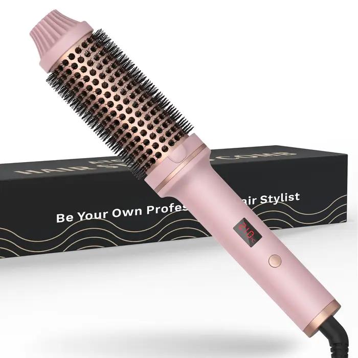 1.5 pouces fer à friser brosse en céramique brosse thermique chauffée brosse ronde cheveux électriqu