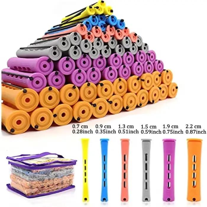 Ensemble de tiges de permanente de cheveux avec peigne à queue d'épingle, bigoudis en plastique, tig
